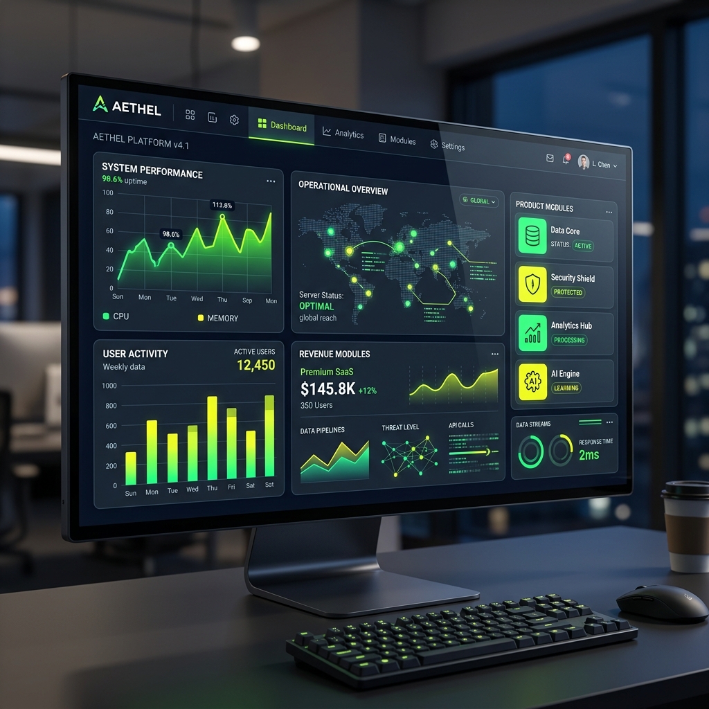 Futuristic dashboard