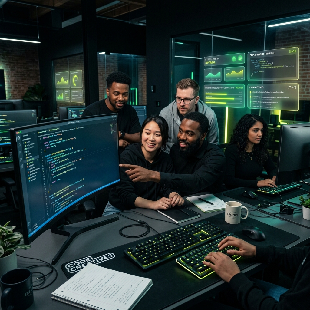 Developers collaborating